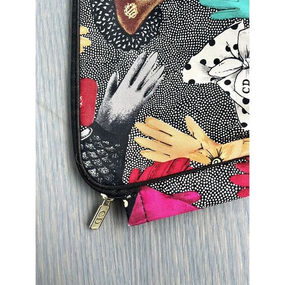 RARE Christian Dior Gloves‎ Print CD Logo Cosmetics Vanity Bag Vintage - Picture 2 of 6